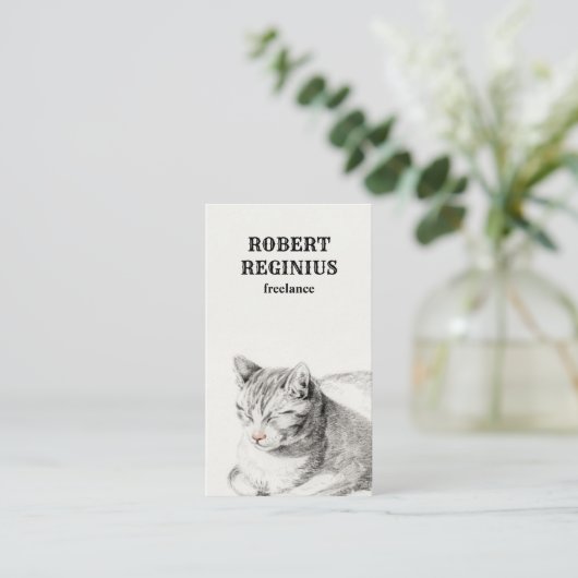 Cat Kitten Cute  Visitekaartje (Staand voorkant)