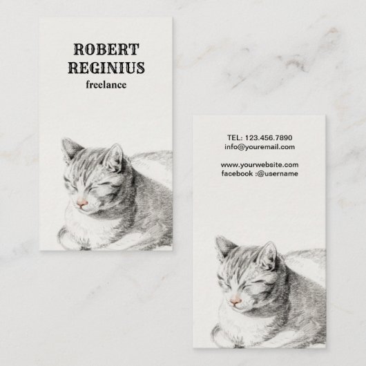 Cat Kitten Cute  Visitekaartje (Voorkant / Achterkant)