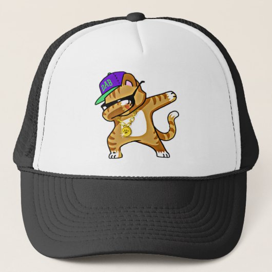 Cat Kitten Dab Hoodie Trucker Hat Pet (Voorkant)