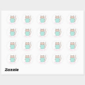 Cat Kitten Dank u Ronde Sticker (Vel)