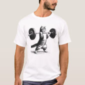 Cat Kitten Deadlift Gewichtheffen Grappige Fitness T-shirt (Voorkant)