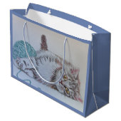 Cat Kitten die kunstgeschenk spelen Groot Cadeauzakje (Achterkant Gekanteld)