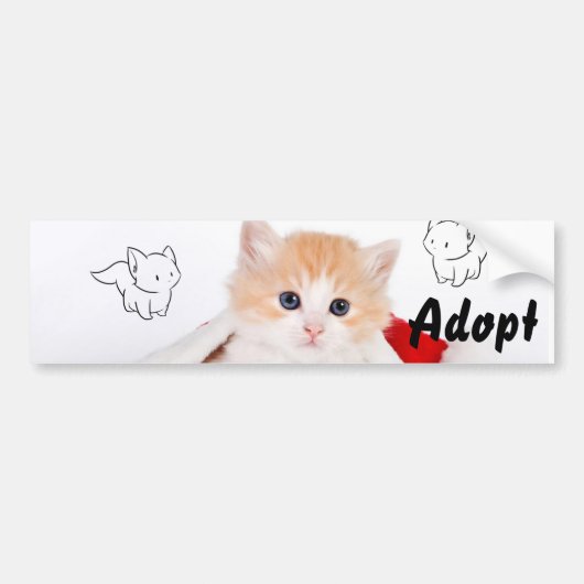 Cat Kitten Dog keurt Bumpersticker goed (Voorkant)