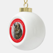 Cat Kitten eerste kerstfoto Keramische Bal Ornament (Rechts)