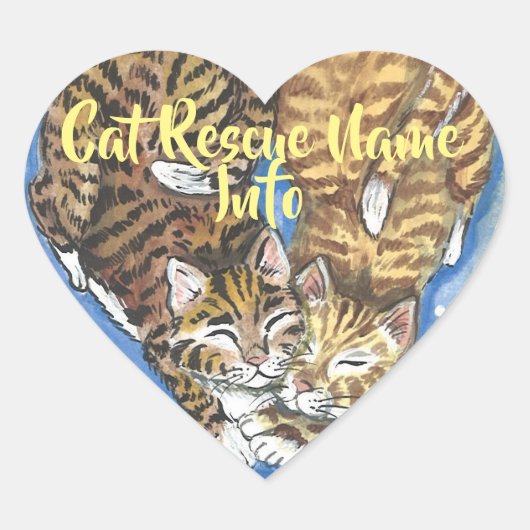 Cat Kitten Heart Sticker Rescue Humane Personalise (Voorkant)