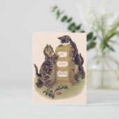 Cat Kitten Kalender Holly Feestdagenkaart (Staand voorkant)