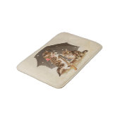 Cat Kitten kat antiek vintage  schattig Badmat (Gekanteld)