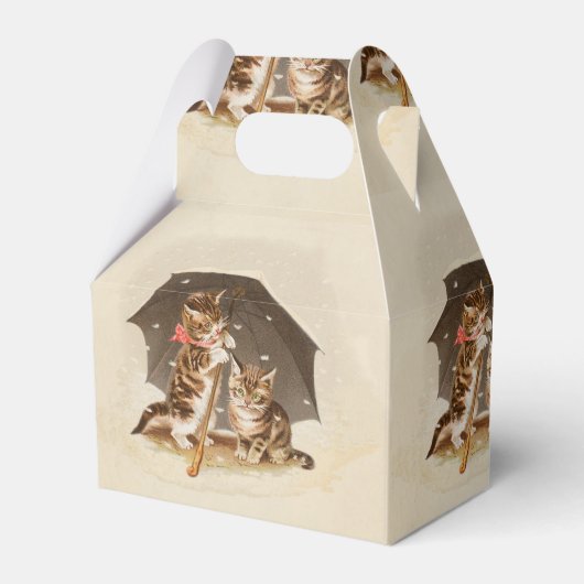 Cat Kitten kat antiek vintage  schattig Bedankdoosjes (Voorkant Zijde)