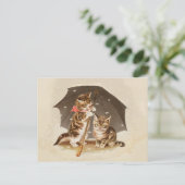 Cat Kitten kat antiek vintage  schattig Briefkaart (Staand voorkant)