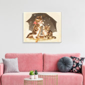 Cat Kitten kat antiek vintage schattig Canvas Afdruk (Insitu (Woonkamer))