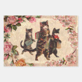 Cat Kitten kat antiek vintage  schattig Inpakpapier Vel (Voorkant 2)