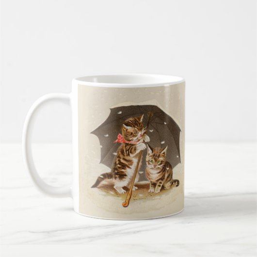 Cat Kitten kat antiek vintage  schattig Koffiemok (Links)