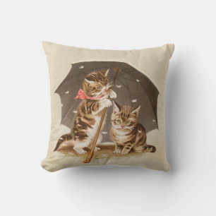 Cat Kitten kat antiek vintage schattig Kussen
