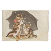 Cat Kitten kat antiek vintage  schattig Kussensloop (Achterkant)