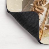 Cat Kitten kat antiek vintage  schattig Muismat (Hoek)