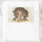 Cat Kitten kat antiek vintage schattig Rechthoekige Sticker (Tas)