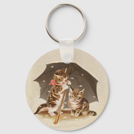 Cat Kitten kat antiek vintage  schattig Sleutelhanger (Voorkant)