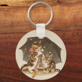 Cat Kitten kat antiek vintage schattig Sleutelhanger (Voorkant)