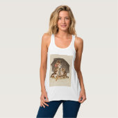 Cat Kitten kat antiek vintage  schattig Tanktop (Volledige Voorkant)