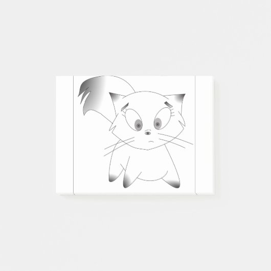 Cat Kitten Kat Feline Pet Cute Gray Post-it® Notes (Voorkant)