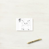 Cat Kitten Kat Feline Pet Cute Gray Post-it® Notes (Op bureau)