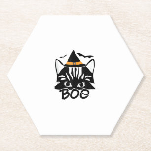 Cat Kitten Kat Novelty Funny Halloween Spooky Bo Kartonnen Onderzetters
