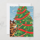  Cat Kitten Kerst Kaart (Voorkant)