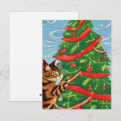  Cat Kitten Kerst Kaart (Voorkant / Achterkant)