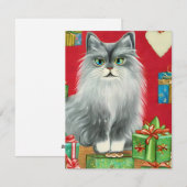  Cat Kitten Kerst Kaart (Voorkant / Achterkant)
