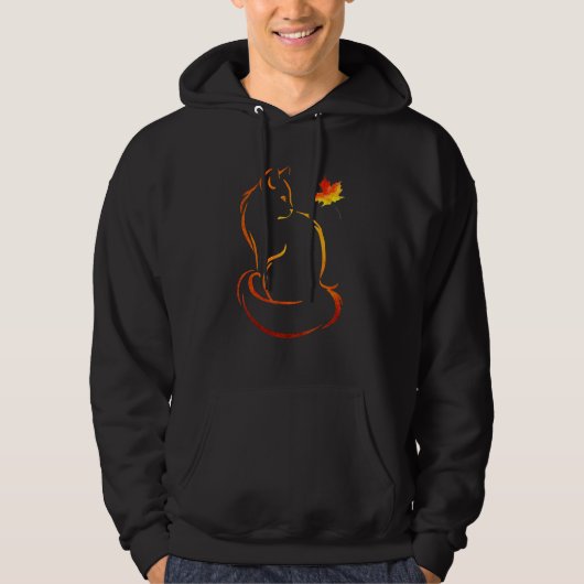 Cat Kitten Leaf Autumn Hoodie (Voorkant)