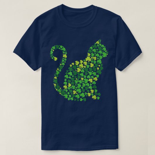 Cat Kitten Lucky Shamrock Clover St Patricks Day T T-shirt (Design voorkant)