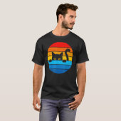 Cat Kitten Meme Retro Sunset Peeping Curio T-shirt (Voorkant volledig)