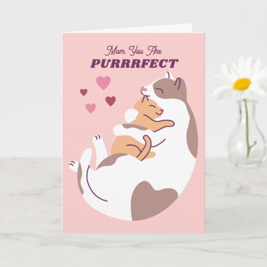 Cat & Kitten Mother's Day Card Kaart (Kleine Plant)