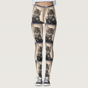 CAT KITTEN PAPARAZZI yoga leggings