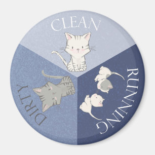 Cat Kitten Pet Dishwasmachine Magnet Reversibele C