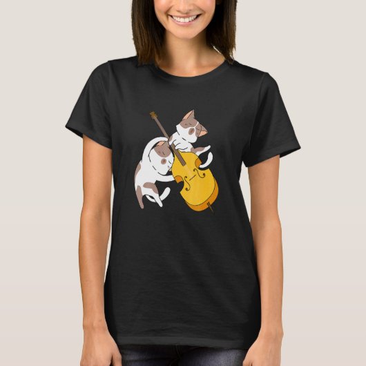 Cat Kitten Playing Cello Cat  Cello Player Cellist T-shirt (Voorkant)
