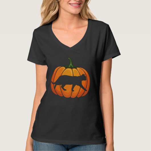 Cat kitten Pumpkin Halloween  cat T-shirt (Voorkant)