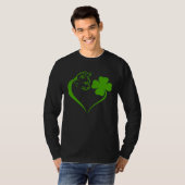 Cat  Kitten St Patricks Day Shamrock Irish  Heart T-shirt (Voorkant volledig)