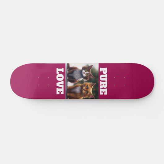 CAT KITTENS ART PURE LOVE SKATEBOARDS (Horizontaal)