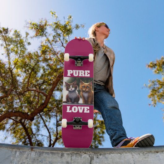 CAT KITTENS ART PURE LOVE SKATEBOARDS (Buiten 1)