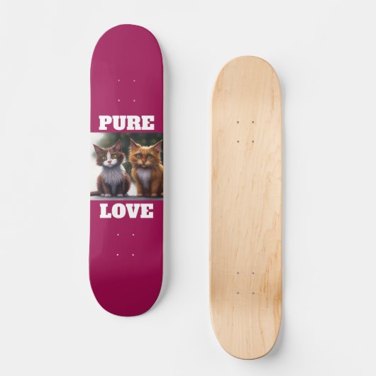 CAT KITTENS ART PURE LOVE SKATEBOARDS (Voorkant)