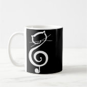 Cat Kitty Treble Music Clef Funny Cat Music Notes  Koffiemok (Links)