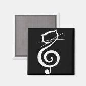 Cat Kitty Treble Music Clef Funny Cat Music Notes Magneet (Voorkant / Achterkant)
