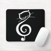 Cat Kitty Treble Music Clef Funny Cat Music Notes  Muismat (Met muis)