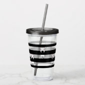 Cat-klittenkat op zwarte strepen, speciaal geperso acryl drinkbeker (Achterkant)