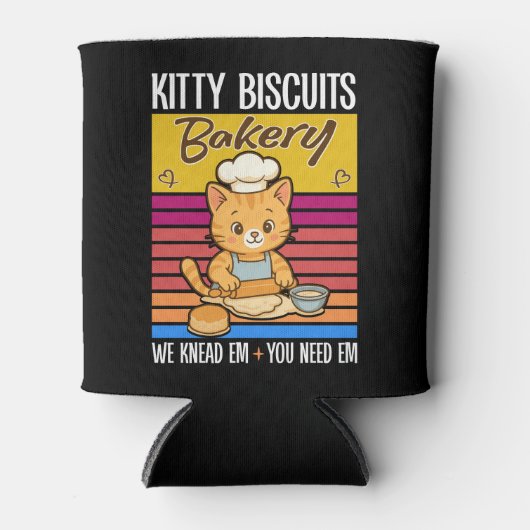 Cat Kneading Baker Kitty Biscuits We Knead Em You Blikjeskoeler (Voorkant)