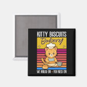 Cat Kneading Baker Kitty Biscuits We Knead Em You Magneet (Voorkant / Achterkant)