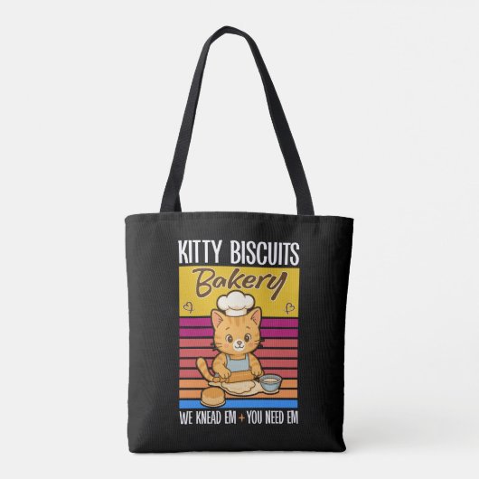 Cat Kneading Baker Kitty Biscuits We Knead Em You Tote Bag (Achterkant)