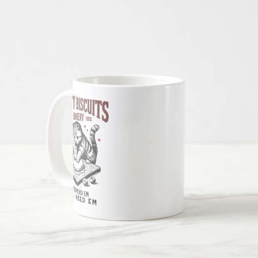 Cat Kneading Kat Biscuits Bakery We Knead Em You Koffiemok (Voorkant links)