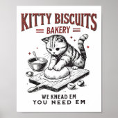 Cat Kneading Kat Biscuits Bakery We Knead Em You Poster (Voorkant)